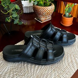 Sketchers Black Slip On Sandals Size 9